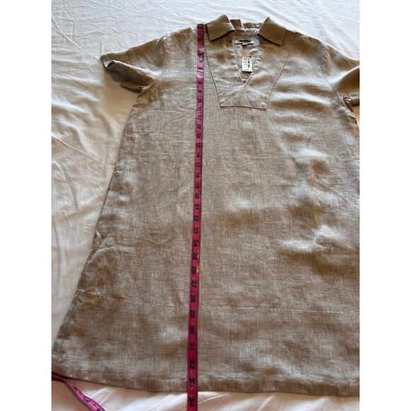 Madewell Women's V-Neck Mini Dress in 100% Linen Natural Undyed S - Picture 13 of 13